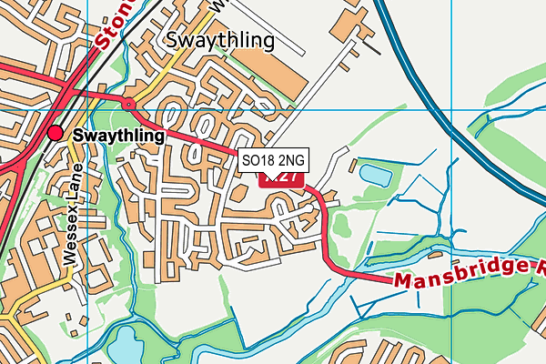 SO18 2NG map - OS VectorMap District (Ordnance Survey)