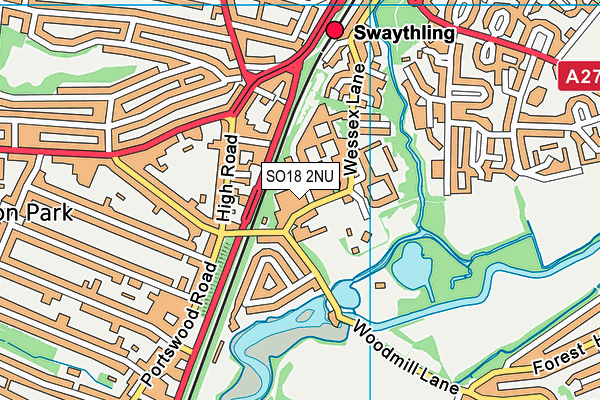 SO18 2NU map - OS VectorMap District (Ordnance Survey)