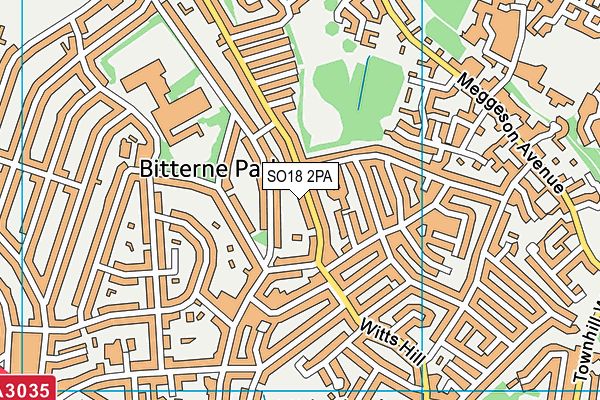 SO18 2PA map - OS VectorMap District (Ordnance Survey)