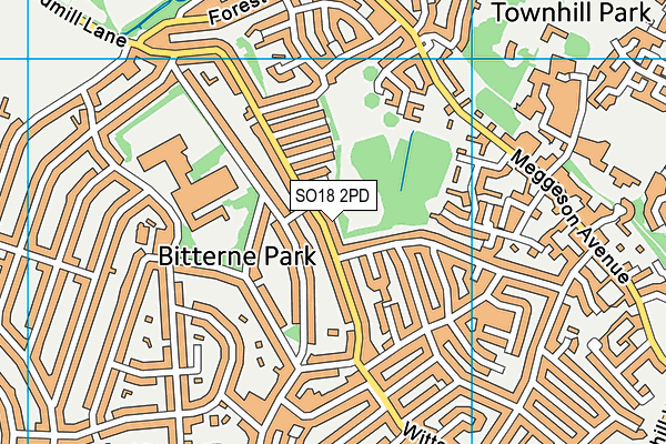 SO18 2PD map - OS VectorMap District (Ordnance Survey)