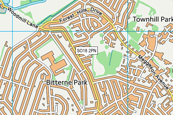 SO18 2PN map - OS VectorMap District (Ordnance Survey)