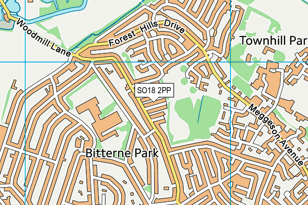 SO18 2PP map - OS VectorMap District (Ordnance Survey)