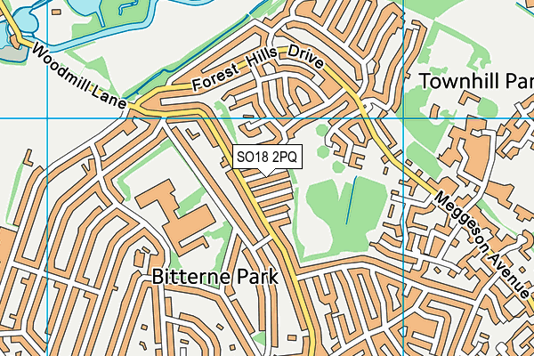 SO18 2PQ map - OS VectorMap District (Ordnance Survey)