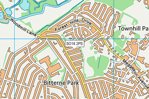 SO18 2PS map - OS VectorMap District (Ordnance Survey)