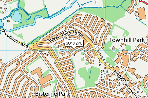 SO18 2PU map - OS VectorMap District (Ordnance Survey)