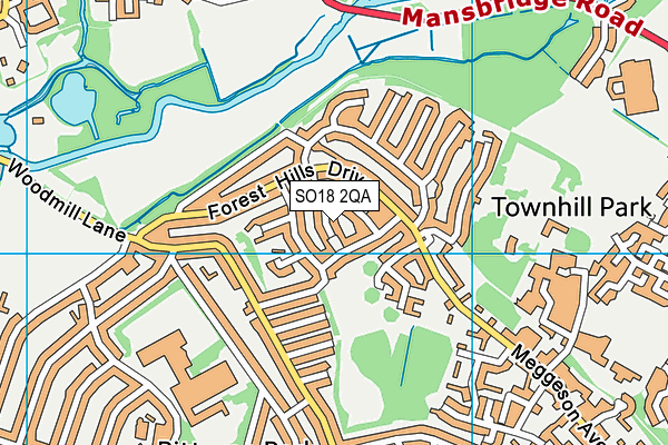 SO18 2QA map - OS VectorMap District (Ordnance Survey)