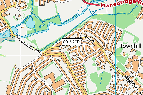 SO18 2QD map - OS VectorMap District (Ordnance Survey)