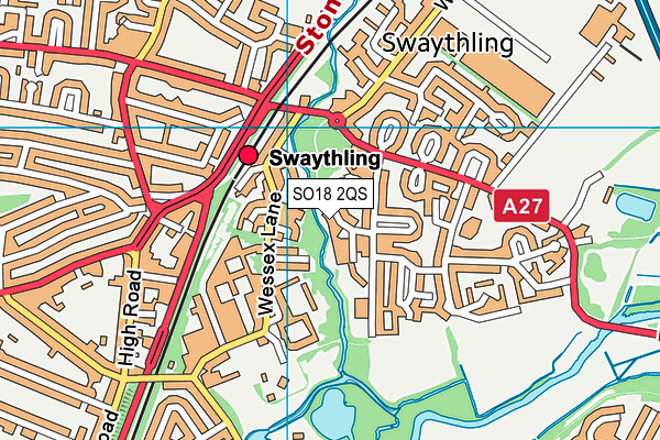 SO18 2QS map - OS VectorMap District (Ordnance Survey)