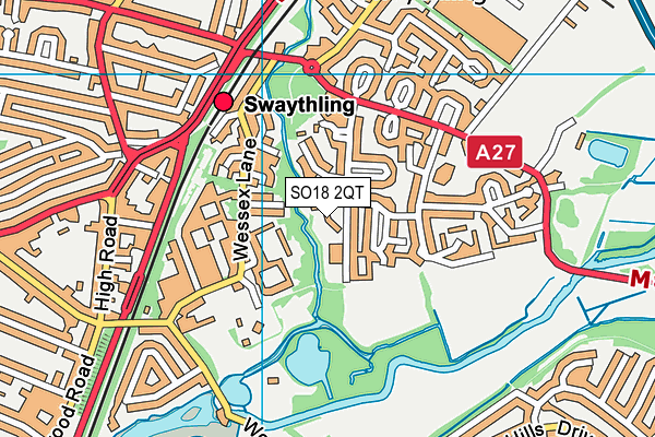 SO18 2QT map - OS VectorMap District (Ordnance Survey)