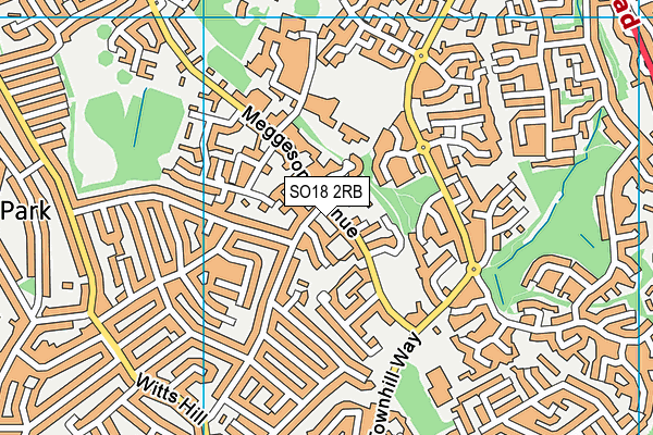SO18 2RB map - OS VectorMap District (Ordnance Survey)