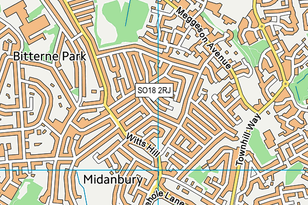 SO18 2RJ map - OS VectorMap District (Ordnance Survey)