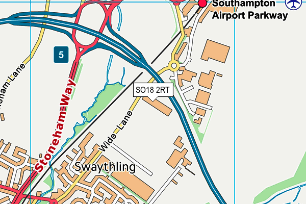 SO18 2RT map - OS VectorMap District (Ordnance Survey)