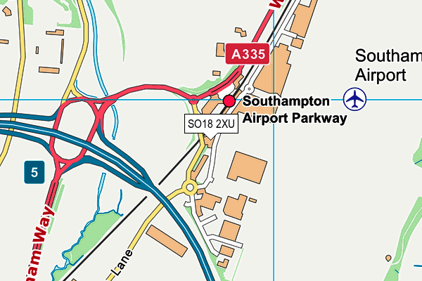 SO18 2XU map - OS VectorMap District (Ordnance Survey)