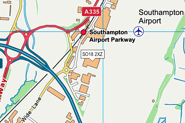 SO18 2XZ map - OS VectorMap District (Ordnance Survey)