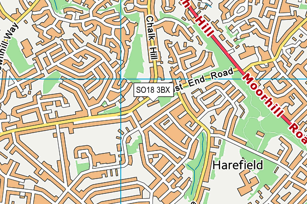 SO18 3BX map - OS VectorMap District (Ordnance Survey)