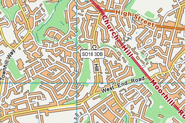 SO18 3DB map - OS VectorMap District (Ordnance Survey)