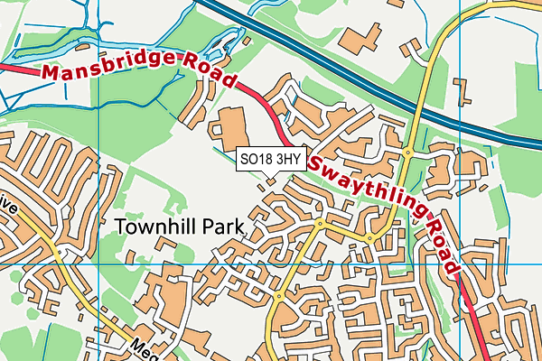 Cutbush Lane Recreation Ground map (SO18 3HY) - OS VectorMap District (Ordnance Survey)