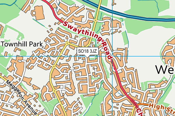 SO18 3JZ map - OS VectorMap District (Ordnance Survey)