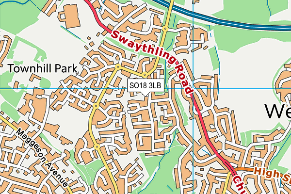 SO18 3LB map - OS VectorMap District (Ordnance Survey)