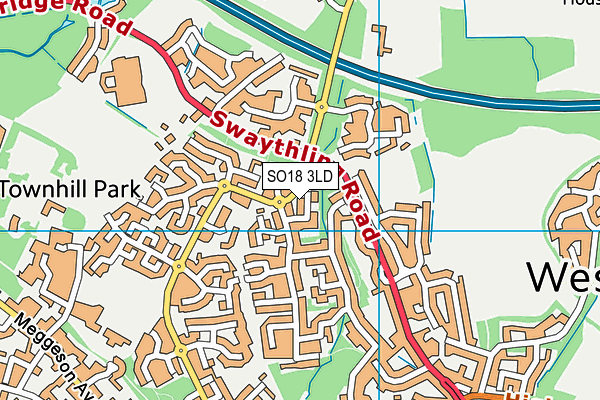 SO18 3LD map - OS VectorMap District (Ordnance Survey)