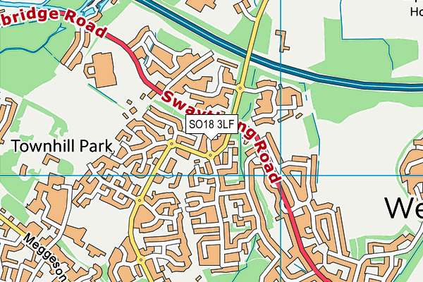 SO18 3LF map - OS VectorMap District (Ordnance Survey)