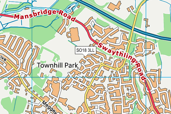 SO18 3LL map - OS VectorMap District (Ordnance Survey)