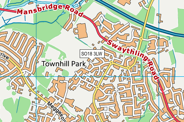 SO18 3LW map - OS VectorMap District (Ordnance Survey)