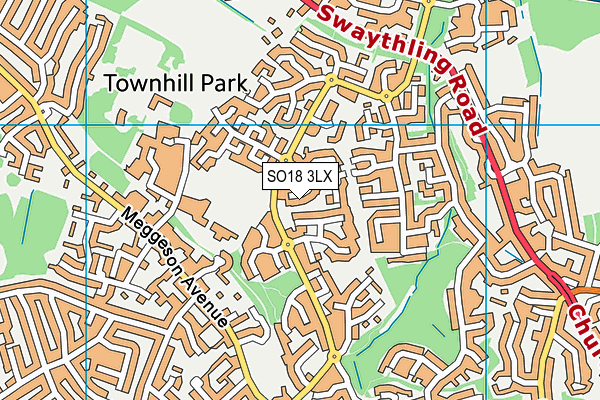 SO18 3LX map - OS VectorMap District (Ordnance Survey)