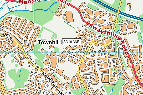 SO18 3NB map - OS VectorMap District (Ordnance Survey)