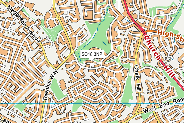 SO18 3NP map - OS VectorMap District (Ordnance Survey)