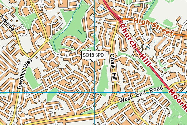 SO18 3PD map - OS VectorMap District (Ordnance Survey)