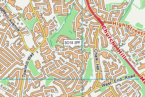 SO18 3PF map - OS VectorMap District (Ordnance Survey)