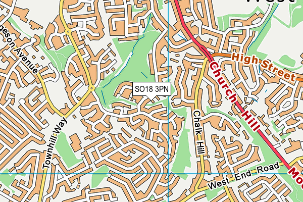 SO18 3PN map - OS VectorMap District (Ordnance Survey)