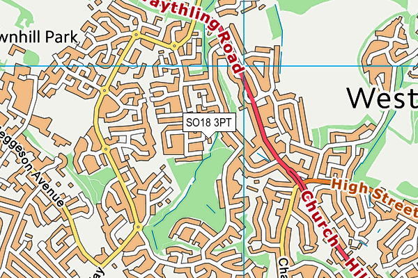 SO18 3PT map - OS VectorMap District (Ordnance Survey)