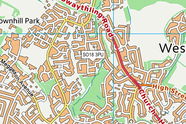 SO18 3PU map - OS VectorMap District (Ordnance Survey)