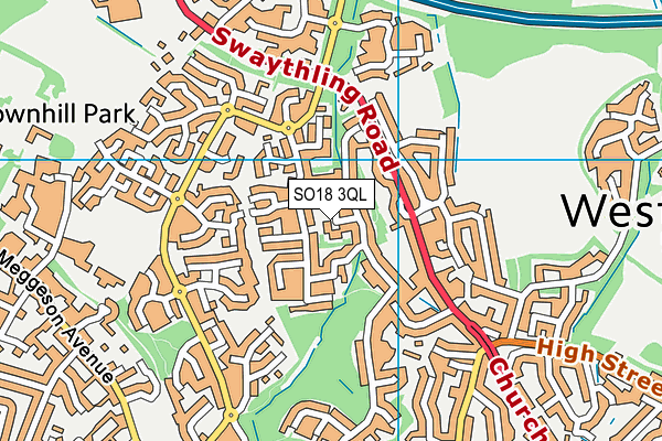 SO18 3QL map - OS VectorMap District (Ordnance Survey)