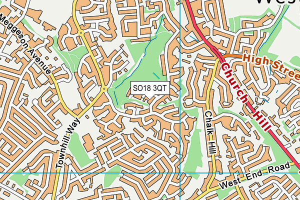 SO18 3QT map - OS VectorMap District (Ordnance Survey)