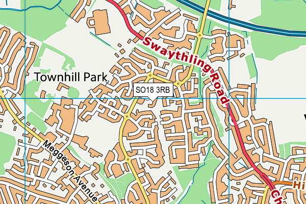 SO18 3RB map - OS VectorMap District (Ordnance Survey)