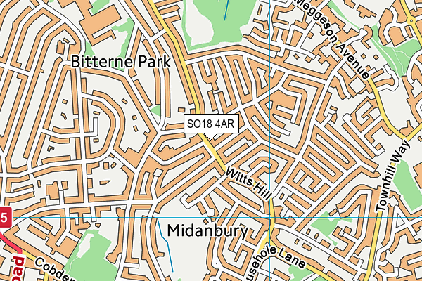 SO18 4AR map - OS VectorMap District (Ordnance Survey)