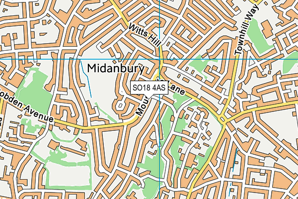 SO18 4AS map - OS VectorMap District (Ordnance Survey)