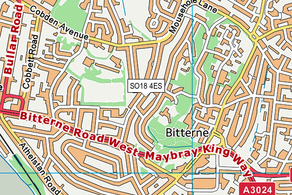 SO18 4ES map - OS VectorMap District (Ordnance Survey)