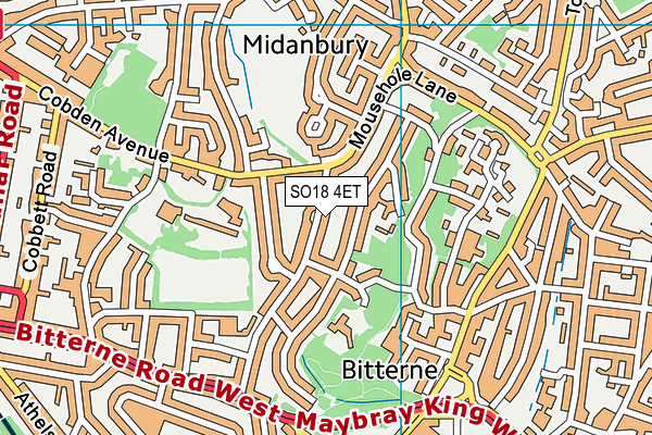 SO18 4ET map - OS VectorMap District (Ordnance Survey)