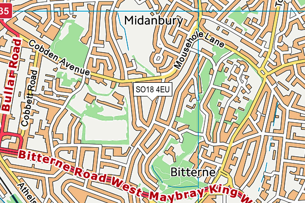 SO18 4EU map - OS VectorMap District (Ordnance Survey)