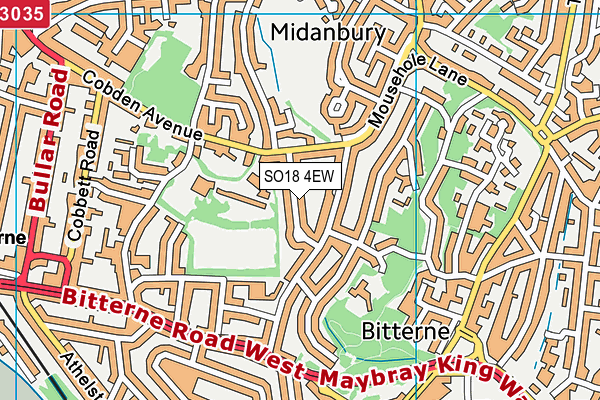 SO18 4EW map - OS VectorMap District (Ordnance Survey)