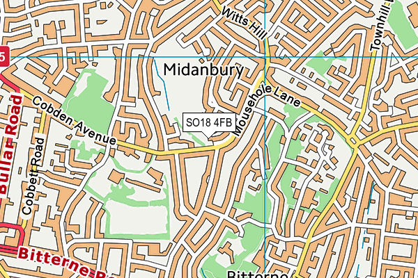 SO18 4FB map - OS VectorMap District (Ordnance Survey)