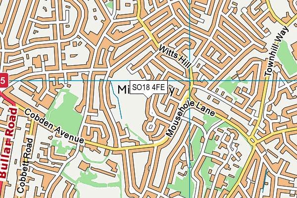 SO18 4FE map - OS VectorMap District (Ordnance Survey)