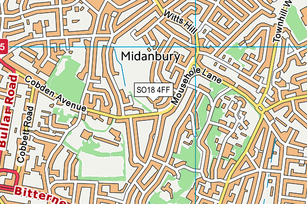 SO18 4FF map - OS VectorMap District (Ordnance Survey)
