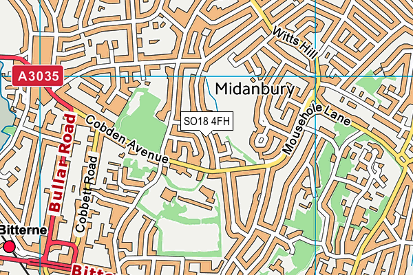 SO18 4FH map - OS VectorMap District (Ordnance Survey)