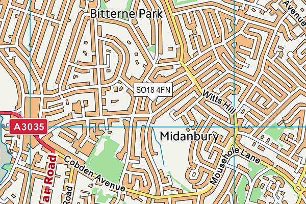 SO18 4FN map - OS VectorMap District (Ordnance Survey)