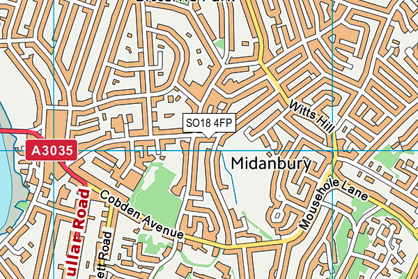 SO18 4FP map - OS VectorMap District (Ordnance Survey)